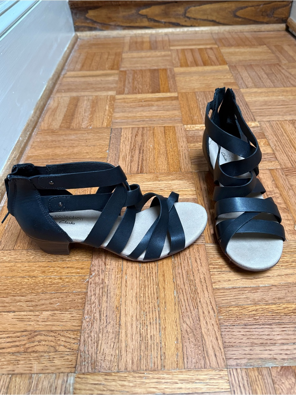 Collection B Black Strappy Heeled Sandals